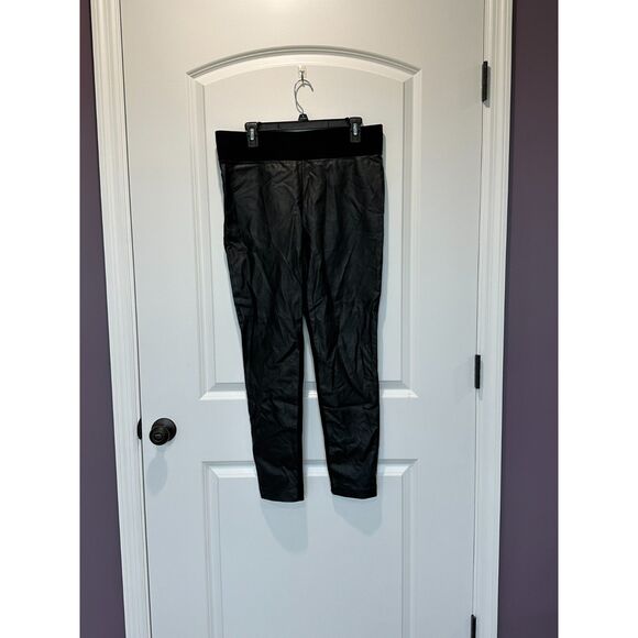 Club Monaco Black Faux Leather Front Pull-on Pants Size 12 - Picture 4 of 9